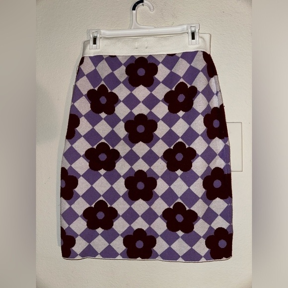 NWT Maeve by Anthropologie women’s knit retro floral pencil mini skirt M fall - Picture 5 of 8